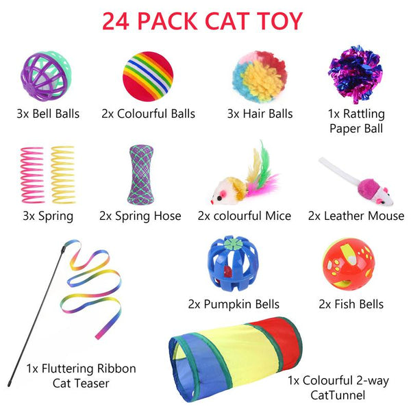 https://pawandcorazon.store › products › cat-toys-24pcs-kitten-toy-set-colorful-two-way-interactive-tunnel-toy-kit-for-hide-and-seek-training