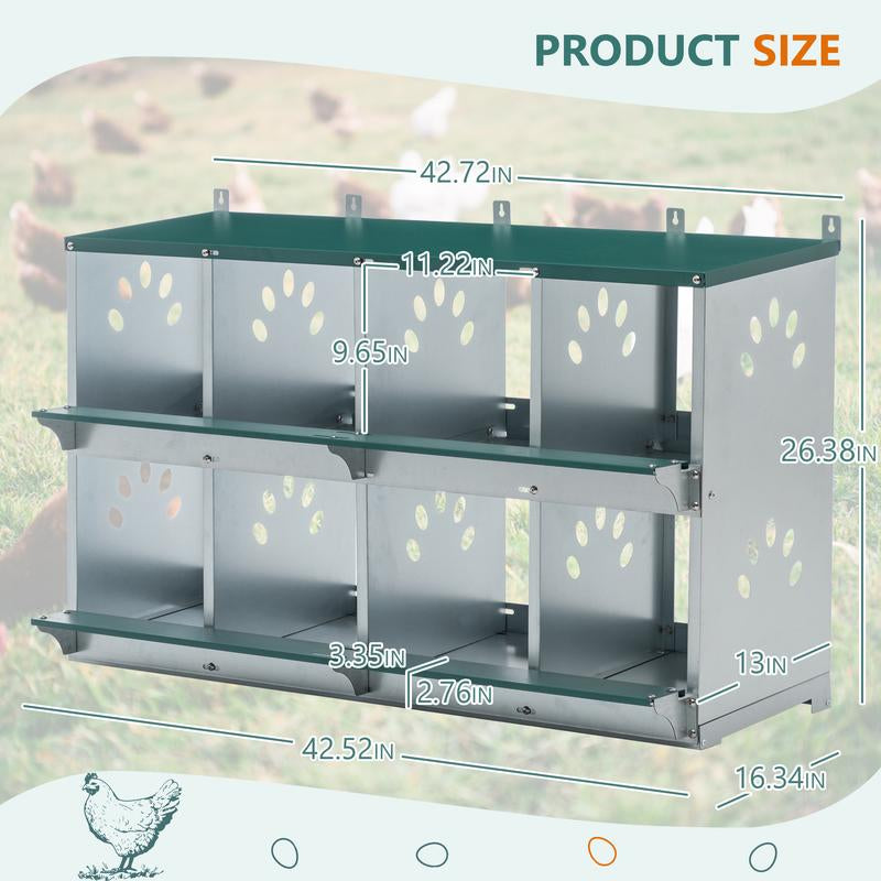 https://pawandcorazon.store › products › domiso-metal-chicken-nesting-box-8-room-nesting-boxes-for-poultry-galvanized-steel-easy-to-install-durable-design-easy-to-wash