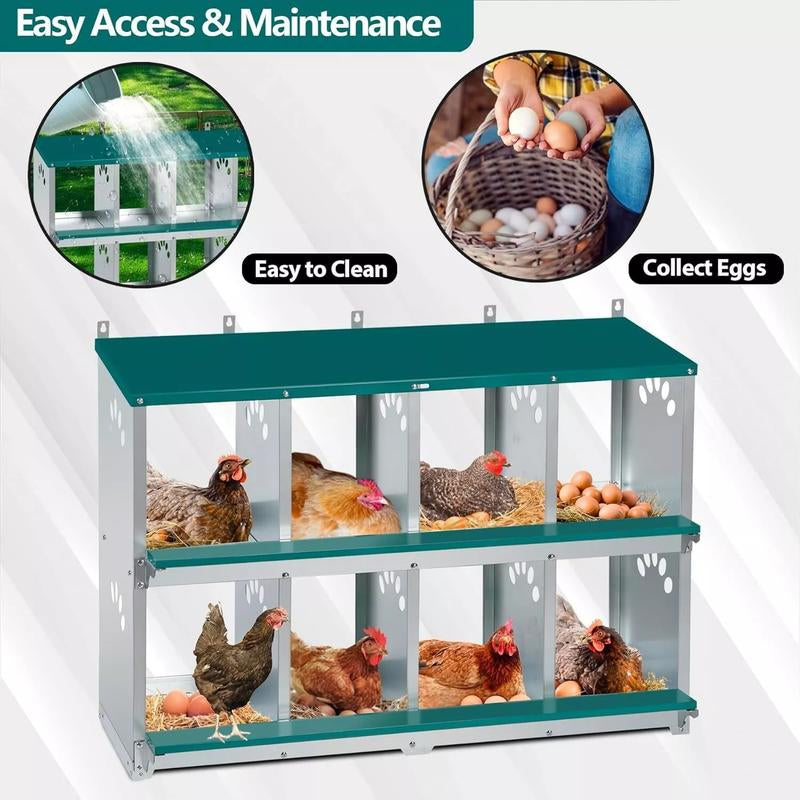 https://pawandcorazon.store › products › domiso-metal-chicken-nesting-box-8-room-nesting-boxes-for-poultry-galvanized-steel-easy-to-install-durable-design-easy-to-wash