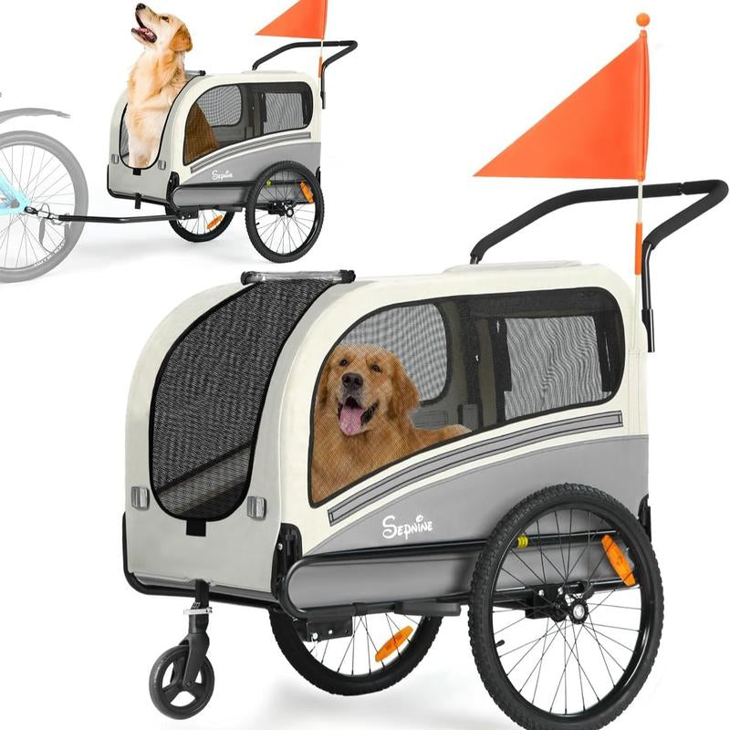 https://pawandcorazon.store › products › back-to-school-sepnine-2-in-1-dog-bike-trailer-and-pet-stroller-cart-easy-folding-frame-with-quick-release-wheels-universal-bicycle-coupler-non-slip-floor-internal-leash