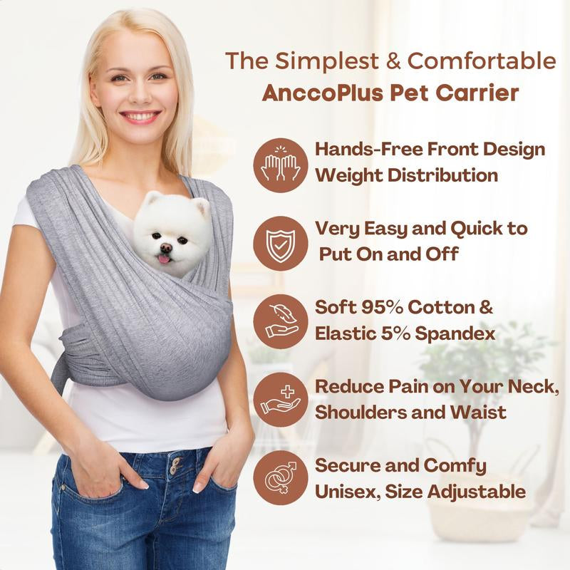 https://pawandcorazon.store › products › anccoplus-flexible-pet-sling-carrier-front-facing-cat-sling-hands-free-soft-premium-cotton-reduces-back-stress-safe-for-small-pets


