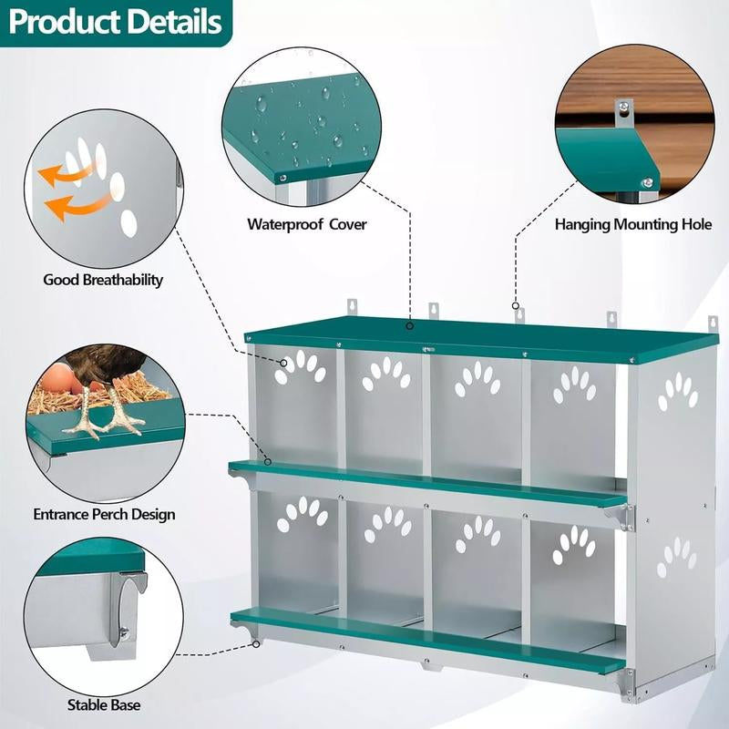 https://pawandcorazon.store › products › domiso-metal-chicken-nesting-box-8-room-nesting-boxes-for-poultry-galvanized-steel-easy-to-install-durable-design-easy-to-wash