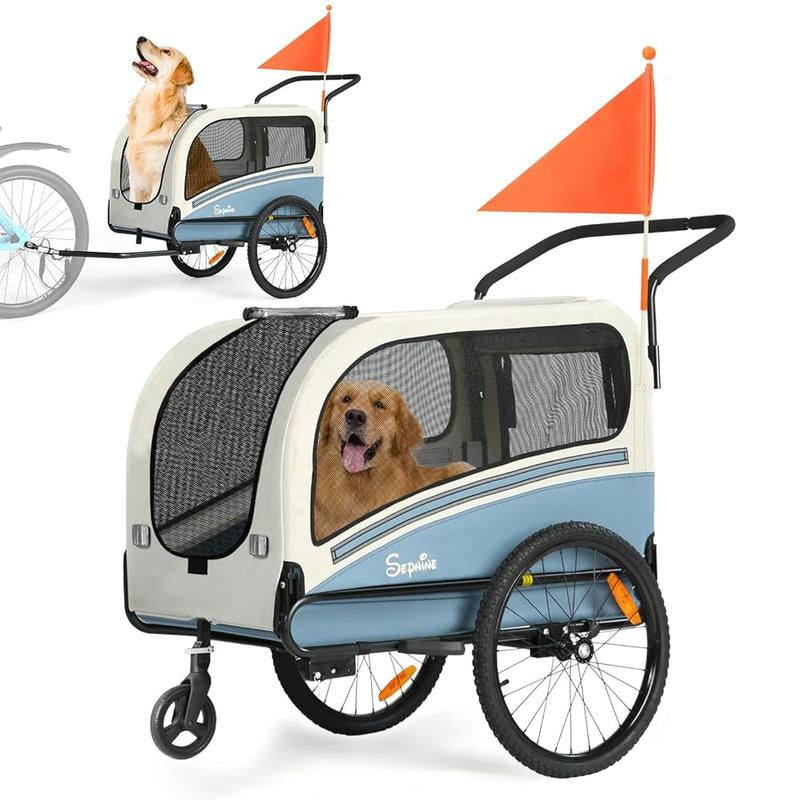 https://pawandcorazon.store › products › back-to-school-sepnine-2-in-1-dog-bike-trailer-and-pet-stroller-cart-easy-folding-frame-with-quick-release-wheels-universal-bicycle-coupler-non-slip-floor-internal-leash