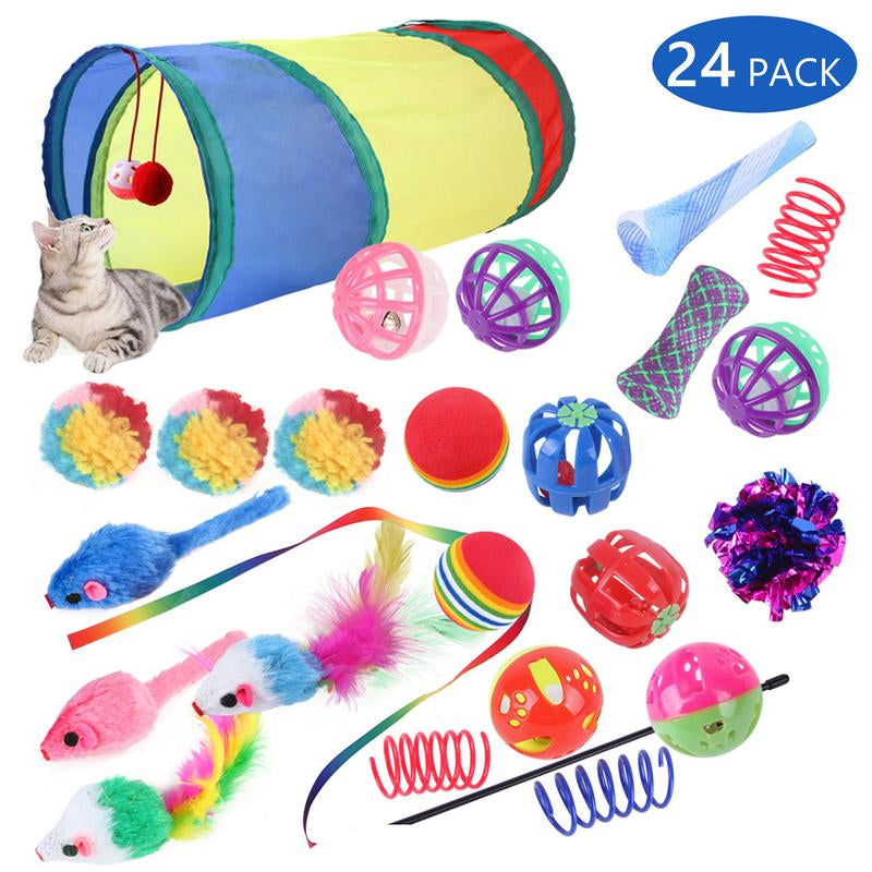 https://pawandcorazon.store › products › cat-toys-24pcs-kitten-toy-set-colorful-two-way-interactive-tunnel-toy-kit-for-hide-and-seek-training