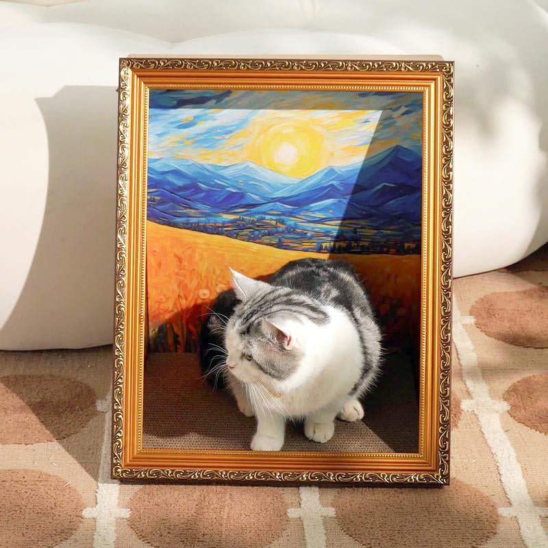 https://pawandcorazon.store › products › diy-3d-frame-cat-house-with-scratching-board-cat-living-in-famous-painting-oil-painting-cat-scratcher-easy-to-assemble-bed-couch-cave-condo-creative-home-decoration-handicraft

