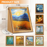 DIY 3D Frame Cat House with Scratching Board, Cat Living in Famous Painting ，Oil Painting Cat Scratcher , Easy-To-Assemble Bed Couch Cave Condo Creative Home Decoration Handicraft