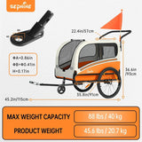 https://pawandcorazon.store › products › back-to-school-sepnine-2-in-1-dog-bike-trailer-and-pet-stroller-cart-easy-folding-frame-with-quick-release-wheels-universal-bicycle-coupler-non-slip-floor-internal-leash